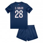 Günstige Fußballtrikots Paris Saint-Germain Carlos Soler 28 Kinder Heimtrikot 2024-25 Kurzarm